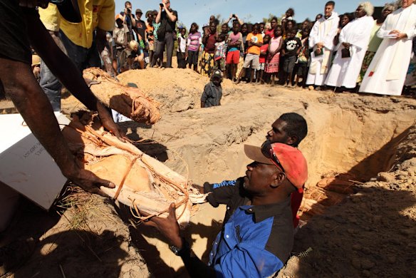 July 19th 2011,  The paper bark bundles containing repatriated human remains are finally returned to their ancestral home in Gunbalanya for reburial after over 60 years in the posession of the Smithsonian Institution after being collected during a combined Australian and American expedition to Arnhem Land in 1948.