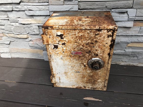 Matthew Emanuel discovered that what they thought was an electricity box was a locked safe that held a stash of money, gold and jewels.