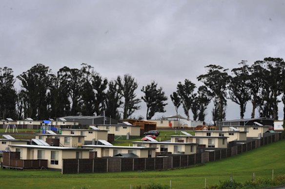This temporary village for people who lost their homes houses around 200 people.