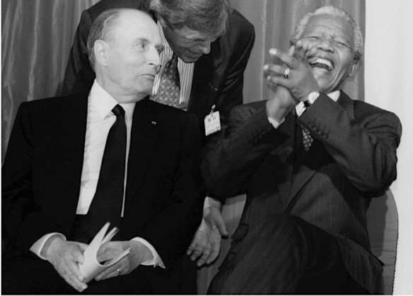 Nelson Mandela and French President Francois Mitterrand. 1994