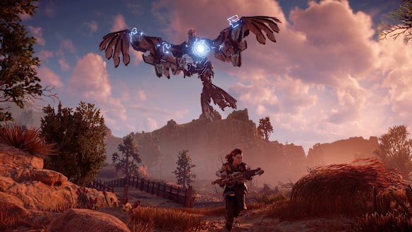 Running from a stormbird. It's not really a good idea to get this close to one.