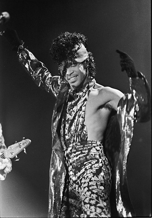  Prince performs in Minneapolis in 1984.