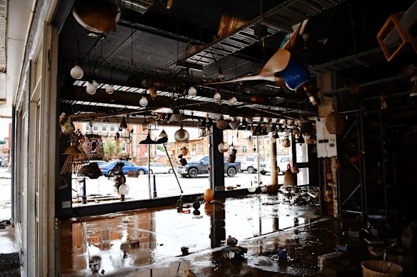 The clean-up continues in downtown Lismore.