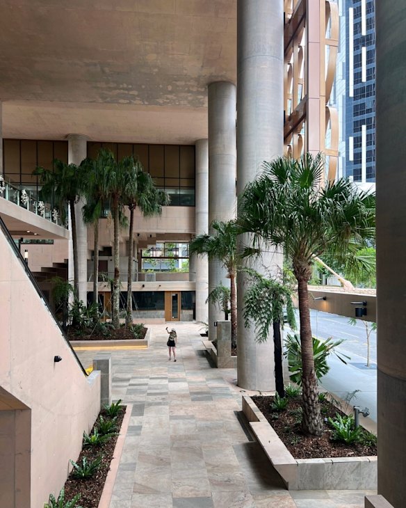 The North Quay precinct in central Brisbane has embraced pink.