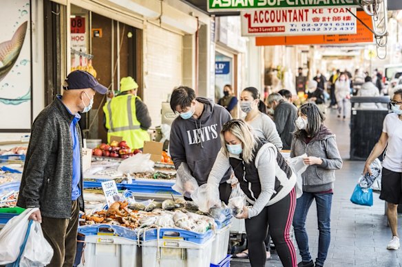Bankstown shopping strip during COVID lockdown.