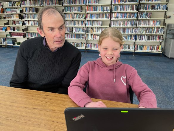 Swifts Creek P-12 School principal Robert Boucher, with student Amelia Donchi, does not believe regional schools should be exempted from remote learning requirements.