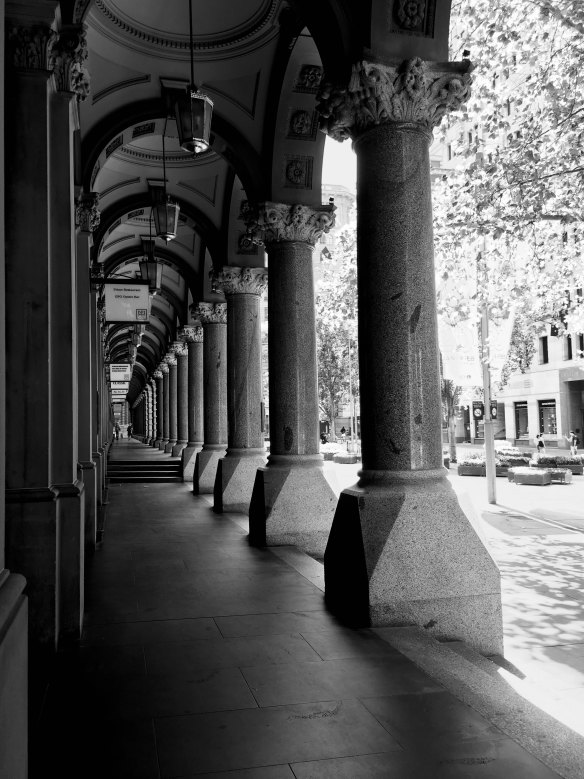 The colonnade at the GPO.