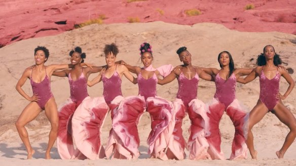 The centuries-long fight against women's shame has included, in recent years, pants in the shape of labia, worn by American singer Janelle Monae, centre, in the video for her hit song, Pynk. 