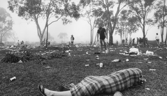 The Monday morning aftermath of the Narara Rock Festival, February 1, 1983 