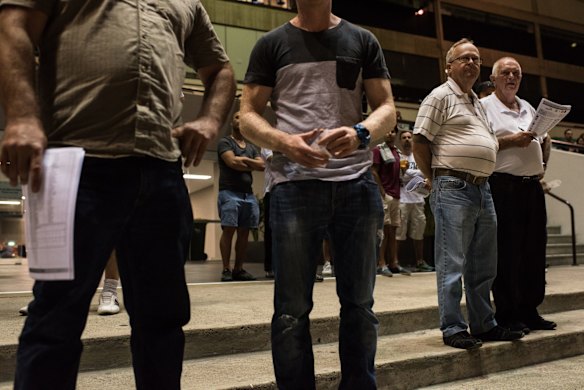 Wednesday night race meeting at Wentworth Park Greyhounds on March 9, 2016, in Sydney, Australia. 