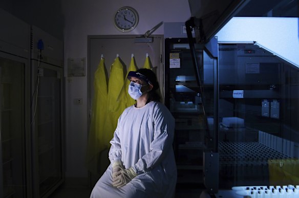 Senior Hospital Scientist Anna Condylios in the Virology Laboratory.