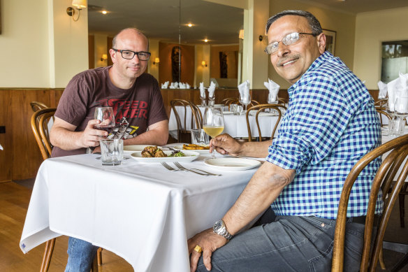 Founder of Marketing4Restaurants James Eling with restaurateur  Devendra Singh.