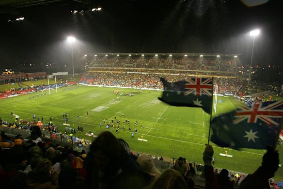 Australia V Scotland at rain soaked Hunter Stadium in Newcastle.