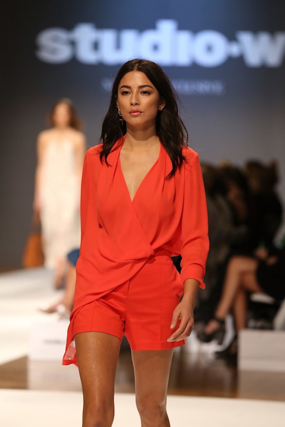 David Jones embassador Jessica Gomes showcases designs by Studio.W.