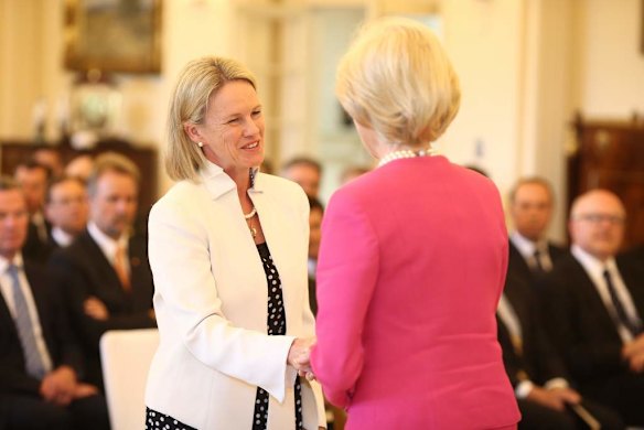 Senator Fiona Nash  is sworn in as Assistant Health minister by Governor-General Quentin Bryce at Government House in Canberra.