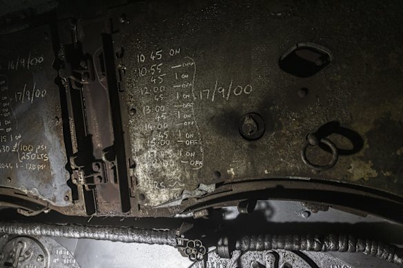 In the engine room of the old South Steyne ferry.