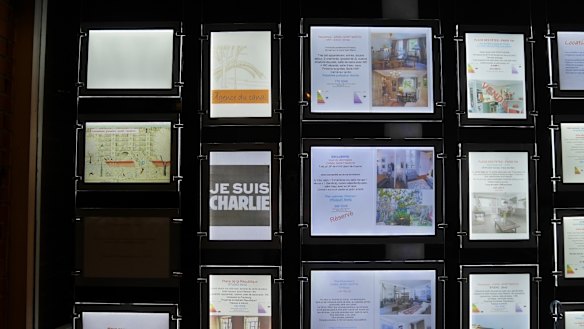 Messages were plastered on many walls.