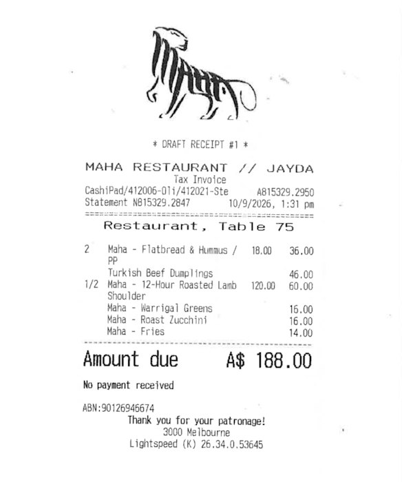 The bill, please.