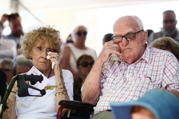 Tears for the loved ones lost in the tragedy during the remembrance service.