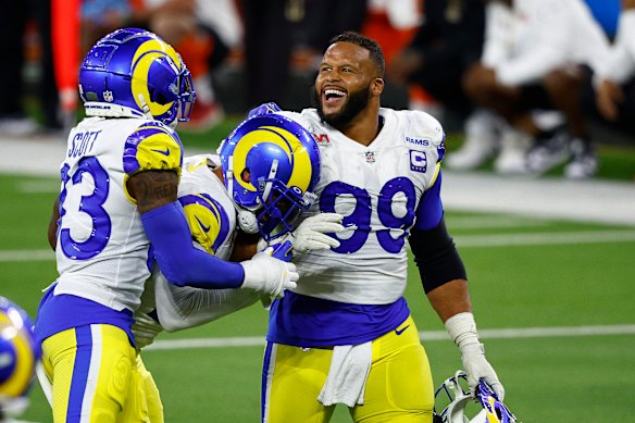 Not ready: Star Los Angeles Rams defensive powerhouse Aaron Donald won’t take to the field at the MCG.