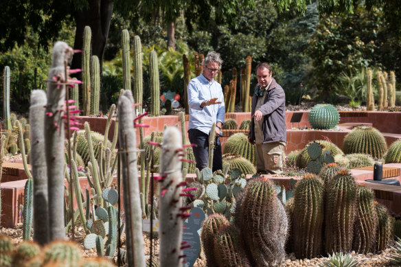 Andrew Laidlaw and Bret Pritchard in the new Arid Garden.