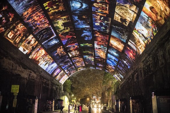 Pixar projections at Vivid in The Rocks.