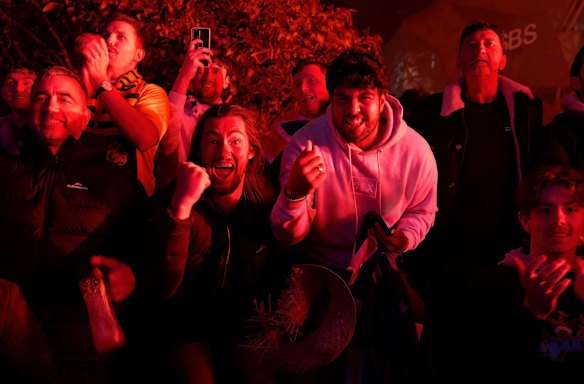 Celebrations in Fed Square, Melbourne.