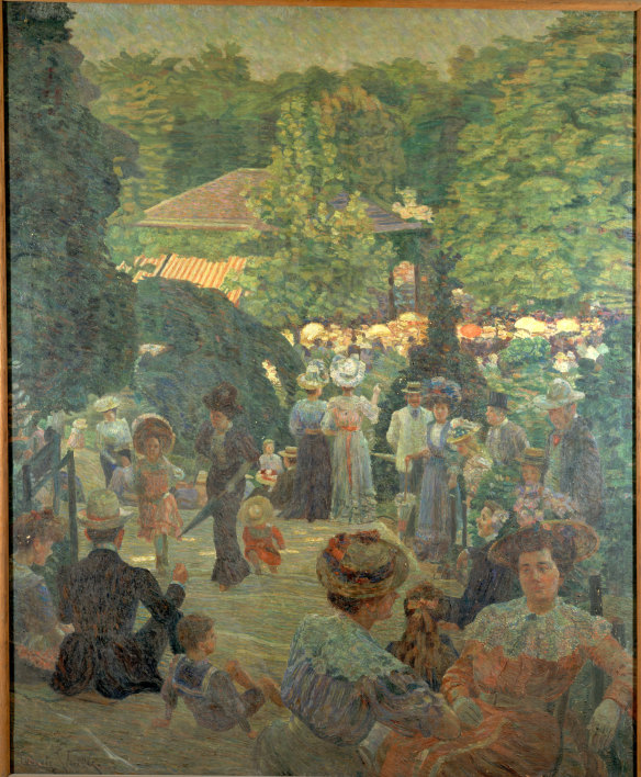 Ludovic Vallée, Parc Montsouris, view toward the bandstand, c1900.