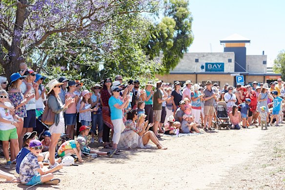 Protestors rally against a proposed 24-hour Puma petrol station in Dunsborough.