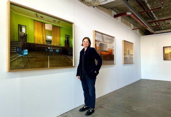 Art Collective WA gallery director Felicity Johnston in front of Brad Rimmer’s recent show Nowhere Near.