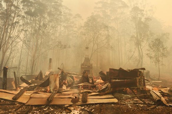Homes and property destroyed in Hillville. The bushfire , one of dozens in the region has destroyed many homes over the last 5 days on the mid north coast. Wednesday 13th November.