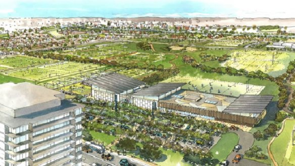 An artist’s impression of the Heffron Centre, which will include training and administrative facilities for the Rabbitohs NRL team.