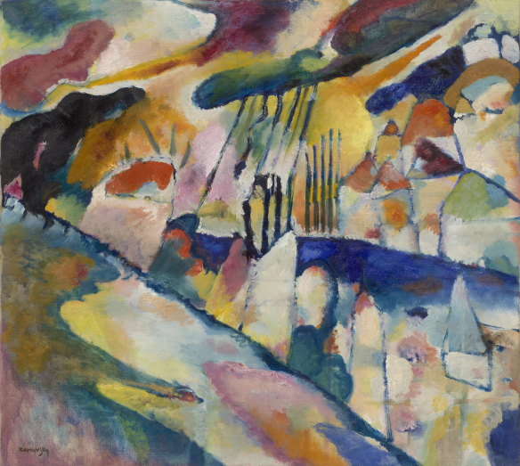 Wassily Kandinsky’s “Landscape with rain”.