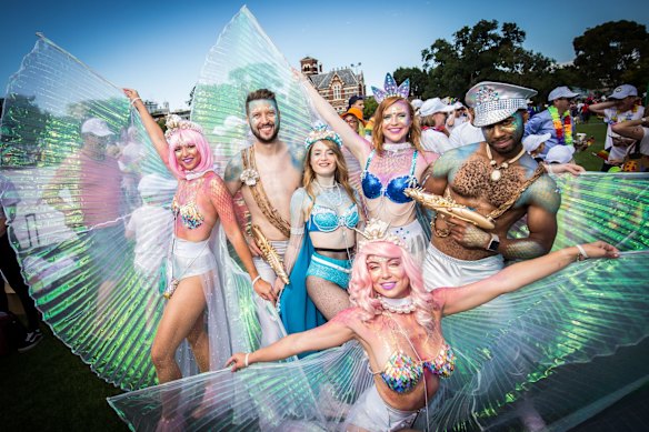 Members of the City of Melbourne group taking part in this year's Pride March.