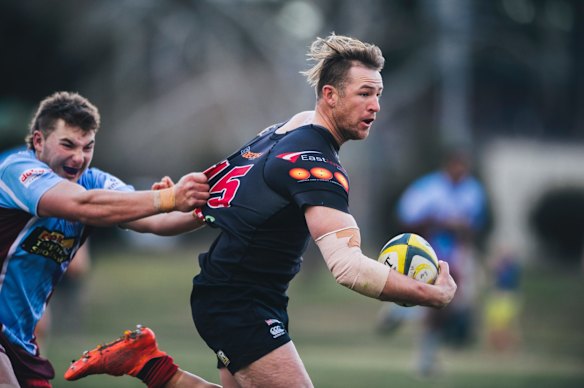 John I Dent Cup rugby union: Wests v Gungahlin. Gungahlin's Luke Duffey
