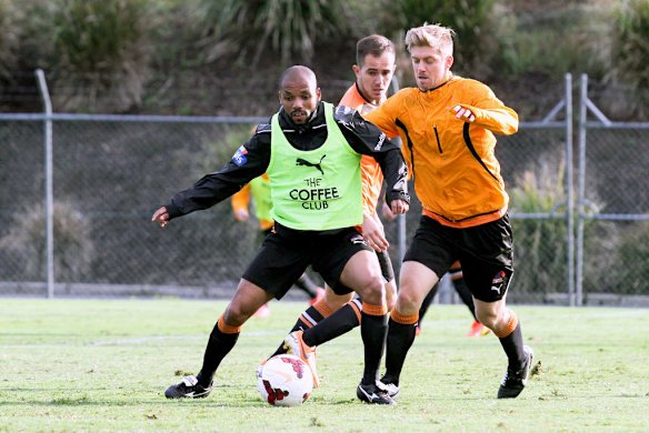 Brisbane Roar players training session at Ballymore Stadium ahead of the A-League 2014 Grand Final.