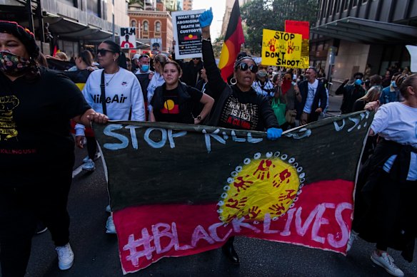 Black Lives Matter protest march in Sydney.