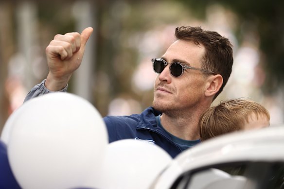 Jeremy Cameron of the Geelong Cats attends the 2022 AFL Grand Final parade