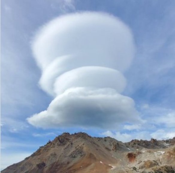 Lenticular clouds over the Andes.