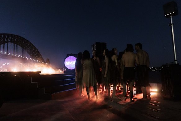 Performers arrive for the Welcome to Country Ceremony as Vivid lights up for 2022  