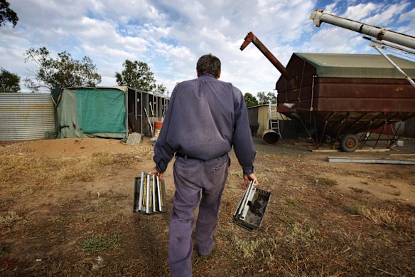 Coonamble broad acre farmer Allan Inglis. Since December last year, Allan has been waging war against a current mice plague and has caught and disposed of an estimated 35,000 mice in ten weeks. 