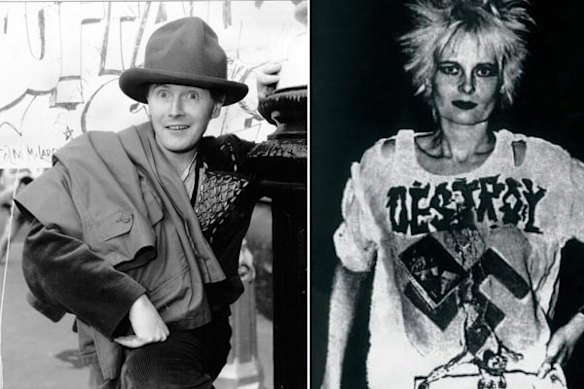 Malcolm McLaren and Vivienne Westwood (in 1977) wearing a 'destroy' t-shirt. Together they ran a clothes shop and used highly charged slogans and provocative images in a deliberate attempt to provoke the establishment.