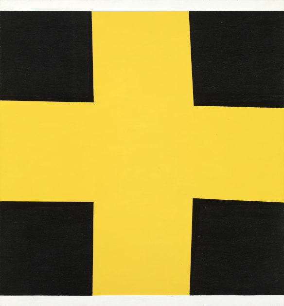 John Nixon, Self Portrait (non-objective composition) (yellow cross) 1990.