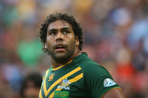 Sam Thaiday of Australia looks stunned as New Zealand take a big lead in Brisbane. 
