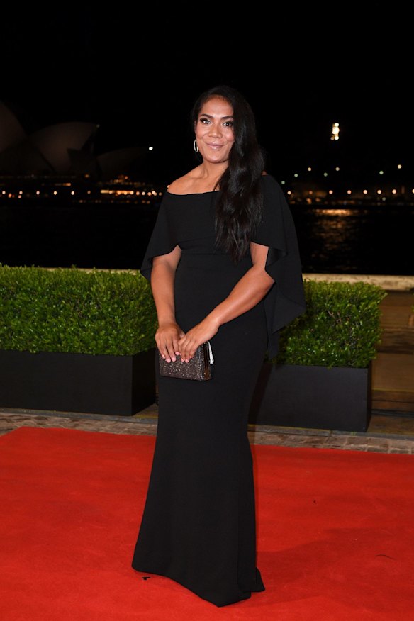 Sydney Roosters NRLW player Simiana Taufa arrives at the Dally M Awards.