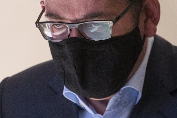 SEPTEMBER 3. Victorian Premier Daniel Andrews arrives at the daily media conference. 