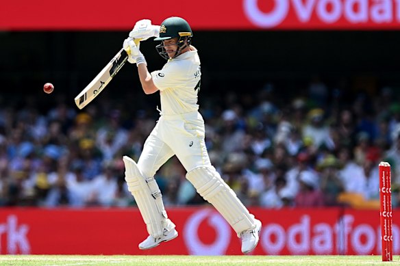 Marcus Harris of Australia bats during day four of the First Test Match in the Ashes series.