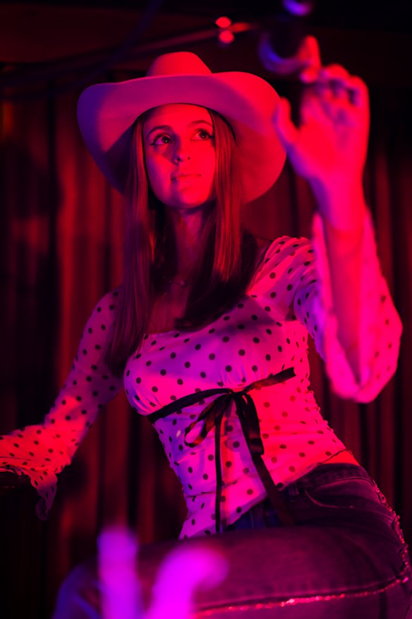 Coral Renee gears up for the Cowgirl Boots Writers Round event at Low 302 in Surry Hills.