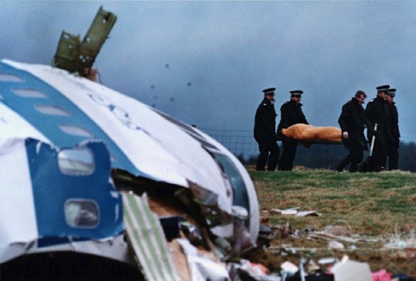 All 243 passengers and 16 crew on board Pam Am Flight 103 were killed when a bomb detonated and destroyed the plane which crashed east of Lockerbie, Scotland in December 1988. Libyan leader Muammar Gaddafi later accepted responsibility and paid compensation to the families of the victims