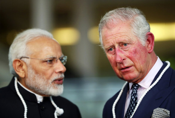 India’s Prime Minister Narendra Modi with Prince Charles in London in 2018.